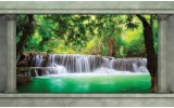 Fotobehang Papier Waterval, Natuur | Groen | 368x254cm