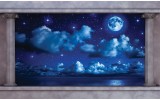 Fotobehang Nacht, Maan | Blauw | 208x146cm