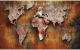 Fotobehang Vlies | Wereldkaart | Bruin, Oranje | 368x254cm (bxh)