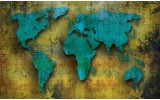 Fotobehang Vlies | Wereldkaart | Turquoise, Groen | 368x254cm (bxh)