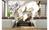 Fotobehang Papier Orchidee, Bloemen | Zilver, Goud | 254x184cm