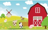 Fotobehang Vlies | Kinderboerderij | Rood, Groen | 368x254cm (bxh)