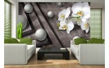 Fotobehang 3D, Orchidee | Grijs | 312x219cm
