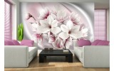 Fotobehang Papier Magnolia, Bloemen | Roze | 254x184cm