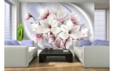 Fotobehang Magnolia, Bloemen | Zilver | 152,5x104cm