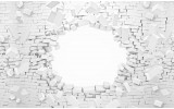 Fotobehang Muur, 3D | Wit | 152,5x104cm