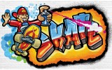 Fotobehang Vlies | Graffiti | Blauw, Oranje | 368x254cm (bxh)