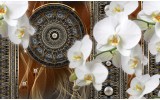 Fotobehang Vlies | Klassiek, Orchidee | Bruin | 368x254cm (bxh)