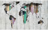 Fotobehang Vlies | Wereldkaart | Grijs, Groen | 368x254cm (bxh)
