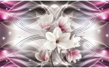 Fotobehang Magnolia, Bloemen | Roze | 312x219cm