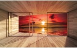 Fotobehang Zee, Zonsondergang | Rood | 152,5x104cm