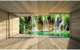 Fotobehang Natuur, Waterval | Groen | 208x146cm