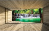 Fotobehang Natuur, Waterval | Groen | 208x146cm