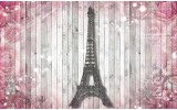 Fotobehang Papier Hout, Parijs | Roze | 368x254cm