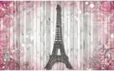 Fotobehang Vlies | Hout, Parijs | Roze | 368x254cm (bxh)