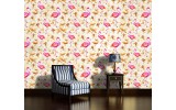 Fotobehang Flamingo, Bloemen | Roze | 152,5x104cm