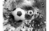 Fotobehang Vlies | Voetbal | Zwart, Wit | 368x254cm (bxh)