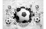 Fotobehang Vlies | Voetbal | Zwart, Wit | 368x254cm (bxh)