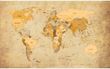 Fotobehang Vlies | Wereldkaart | Bruin, Geel | 368x254cm (bxh)