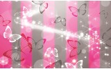 Fotobehang Abstract, Vlinder | Roze | 312x219cm