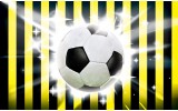 Fotobehang Voetbal | Zwart, Geel | 104x70,5cm