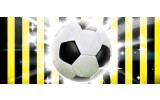 Fotobehang Voetbal | Zwart, Geel | 250x104cm
