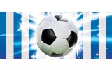 Fotobehang Voetbal | Blauw, Wit | 250x104cm