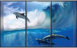 Fotobehang Dolfijnen | Blauw | 312x219cm