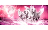 Fotobehang Paarden | Roze | 250x104cm